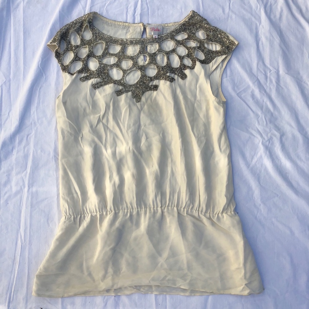 Parker Embellished Cream Top
